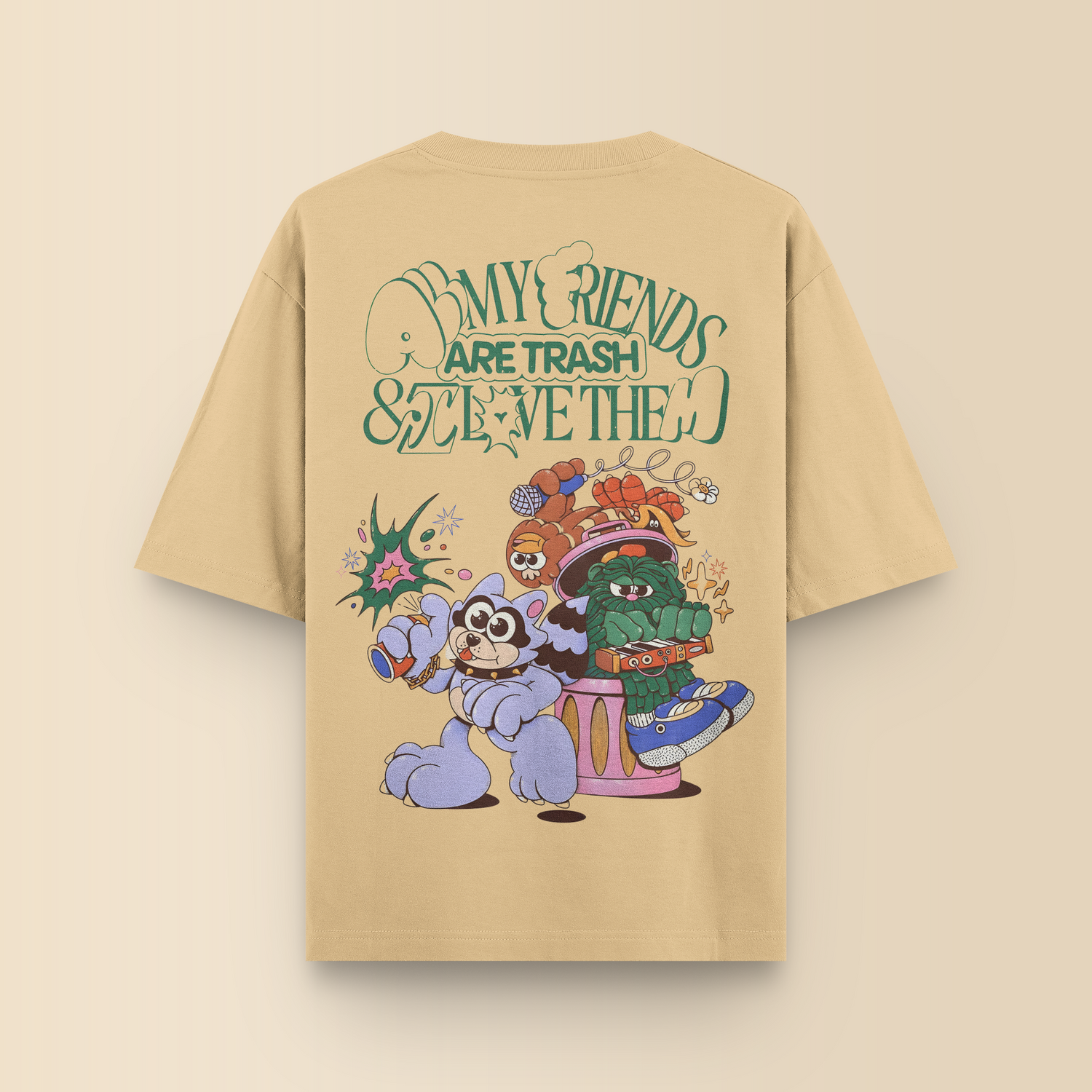 TRASH FRIENDS OVERSIZED T-SHIRT