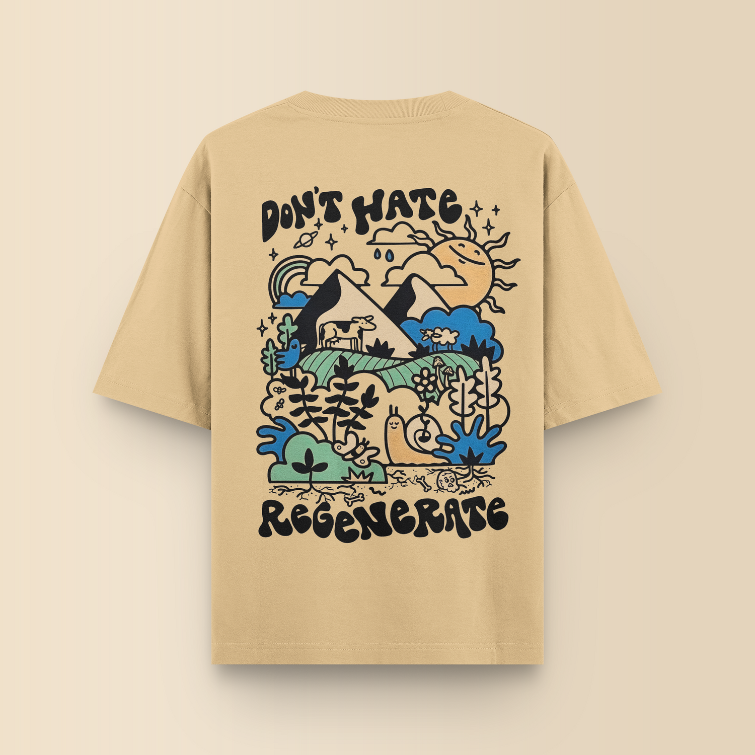 DONT HATE BEIGE OVERSIZED T-SHIRT