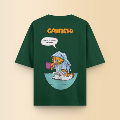 MONDAY BLUES GARFIELD GREEN OVERSIZED T-SHIRT