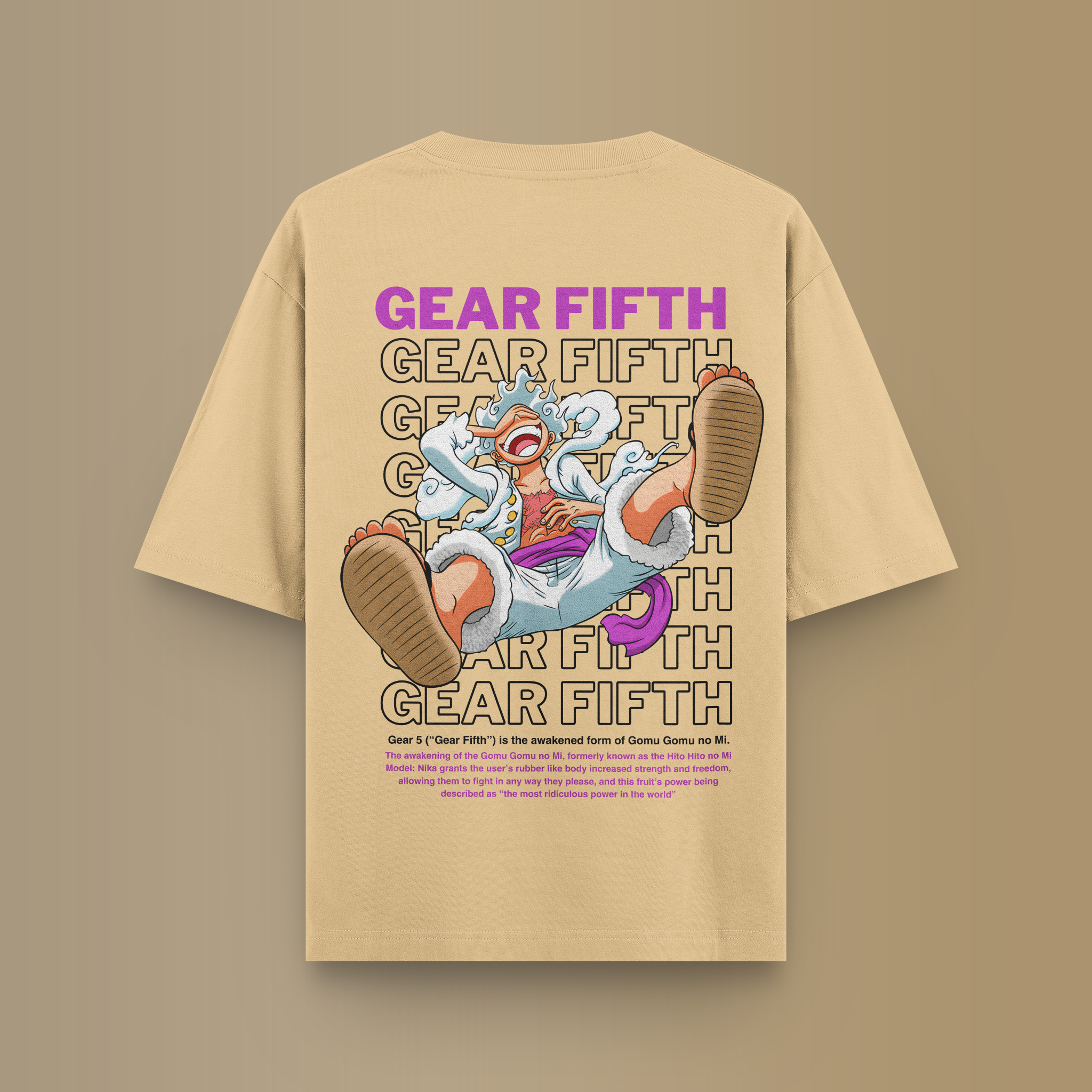 GEAR FIFTH OVERSIZED T-SHIRT - BEIGE