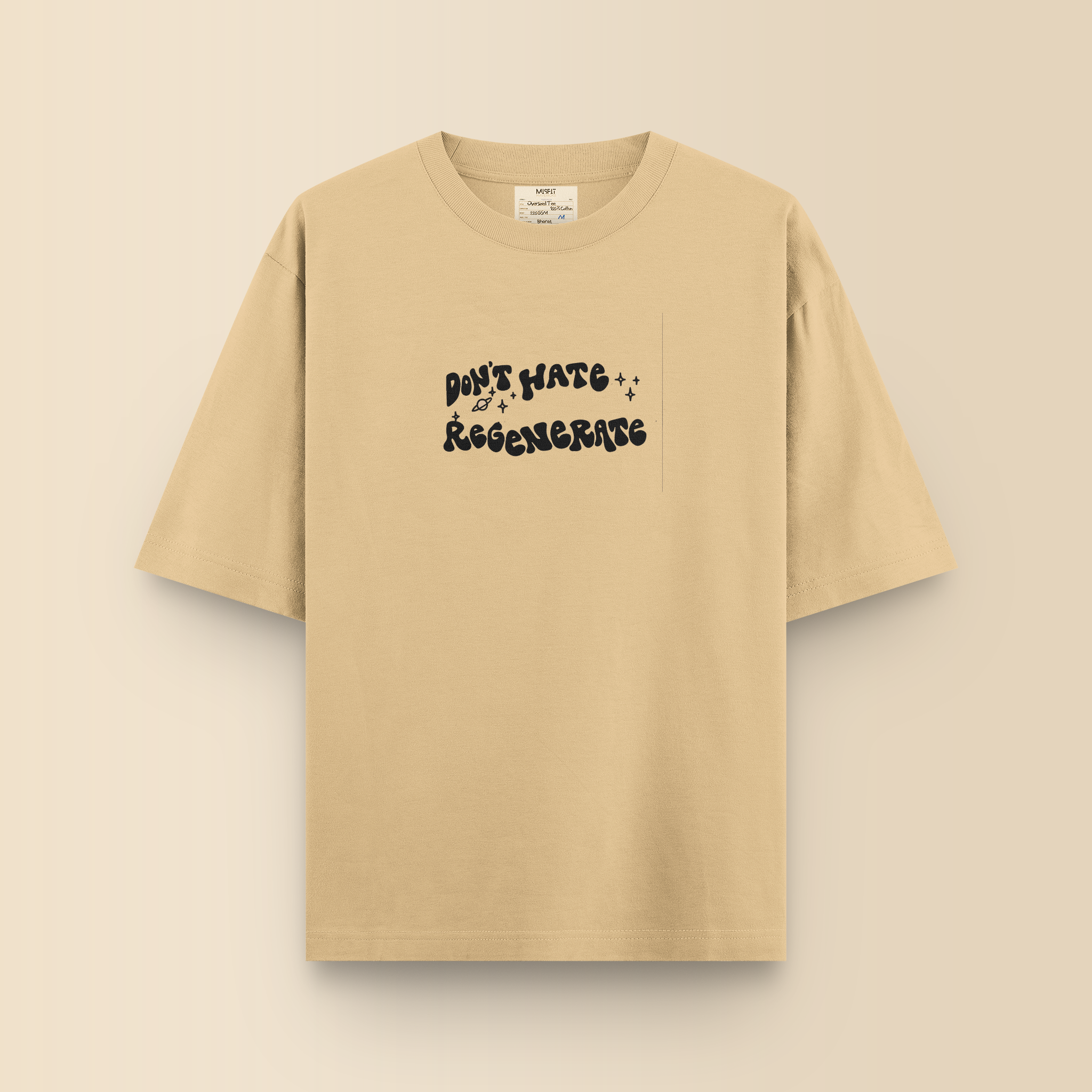 DONT HATE BEIGE OVERSIZED T-SHIRT