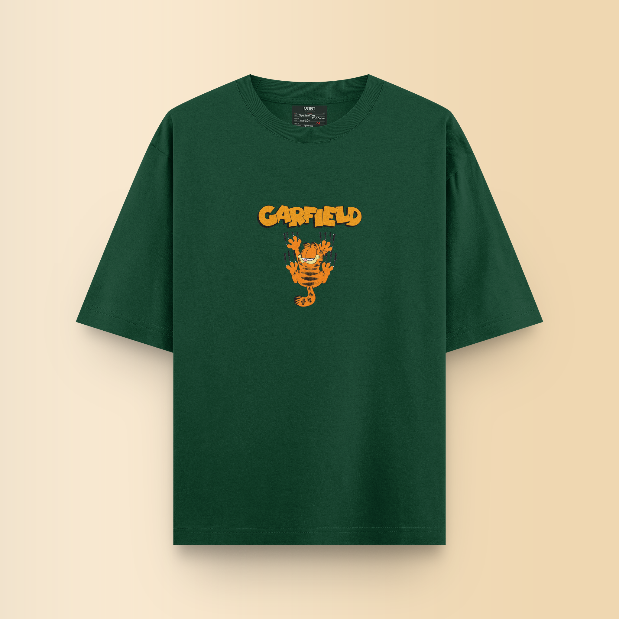 MONDAY BLUES GARFIELD GREEN OVERSIZED T-SHIRT