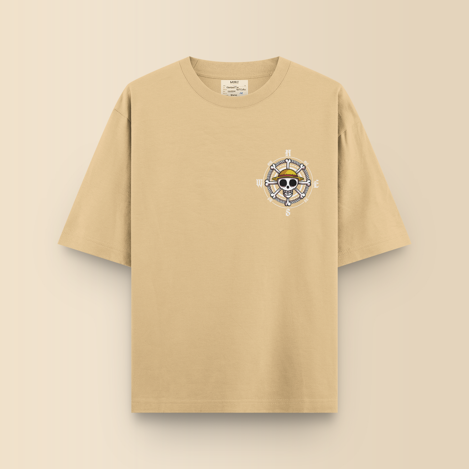 LUFFY ALL GEARS BEIGE OVERSIZED T-SHIRT